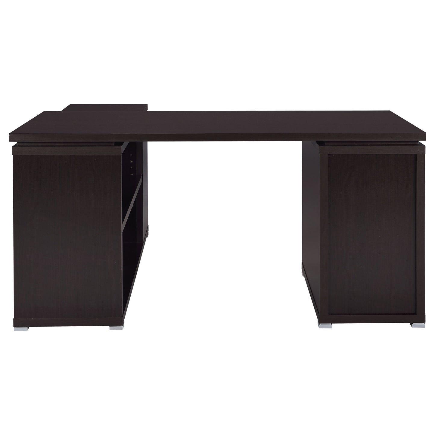 Tona - L-Shape Computer Desk With 3 Drawers And 5 Shelves