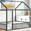 Metal Bed House Bed Frame With Fence