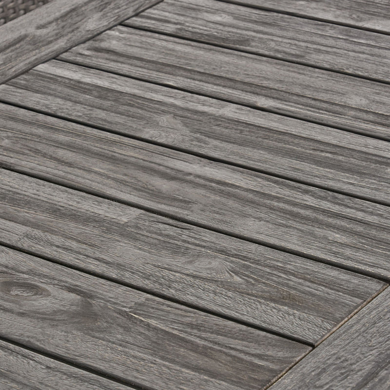 Outdoor Acacia Wood Dining Table, Sandblast Finish