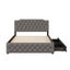 Upholstered Platform Bed With 2 Drawers And 2 Sets Of USB Ports On Each Side, Fabric