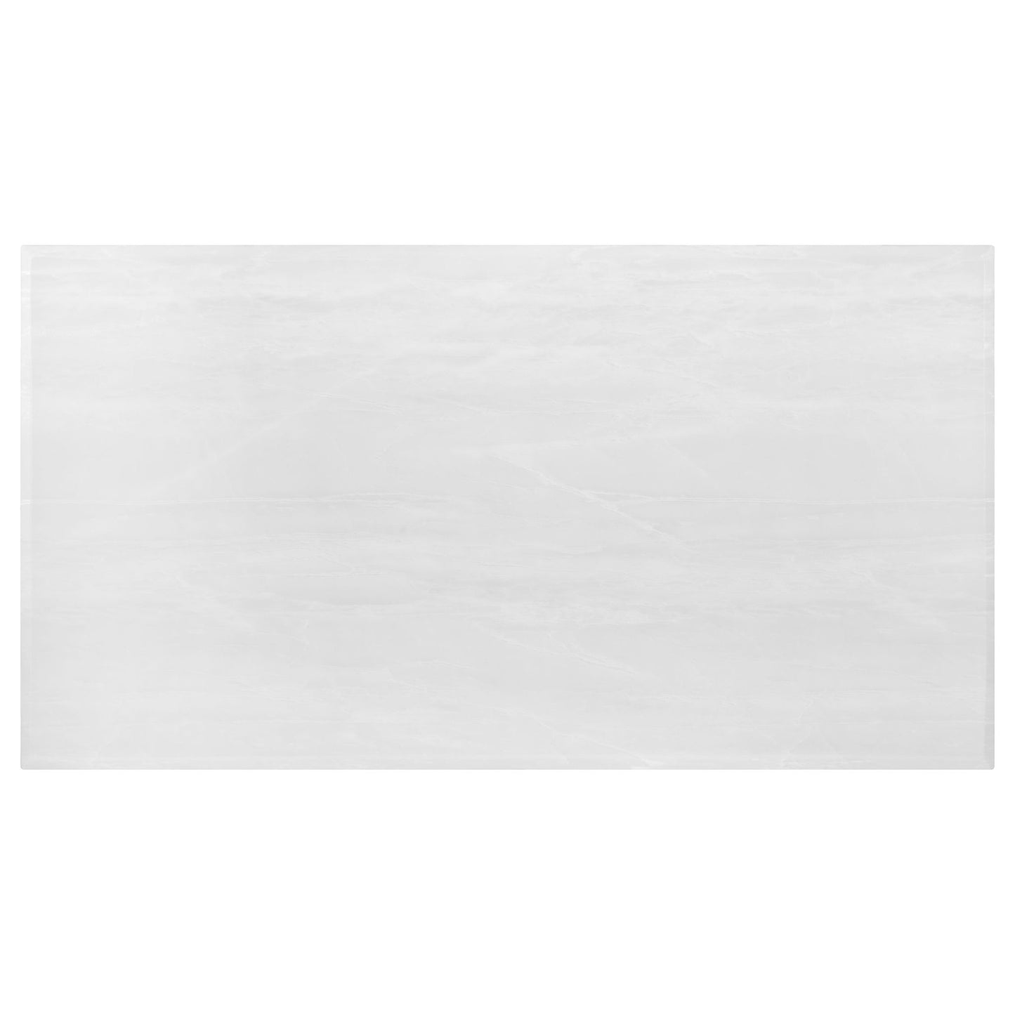 Allessandra - Rectangular U-Shaped Base Dining Table - White / Silver