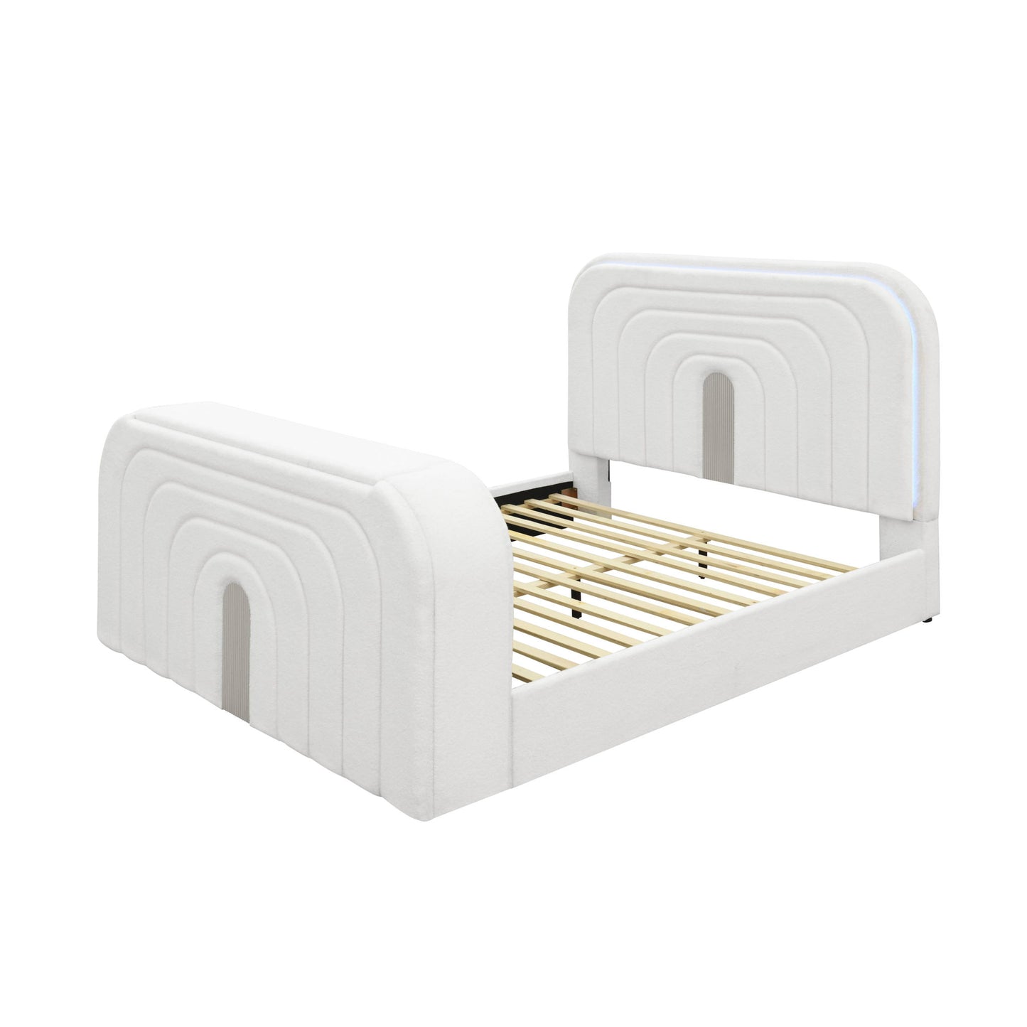 Shelyn - Bed With LED, TV Stand, Fireplace & Bluetooth