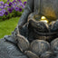 Zen - 2 Tier Meditating Buddha Water Fountain With Pump & LED Light - Gray
