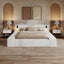 Upholstered Platform Bed Frame With Hidden Storage, Built-In Nightstands & LED Reading Lights