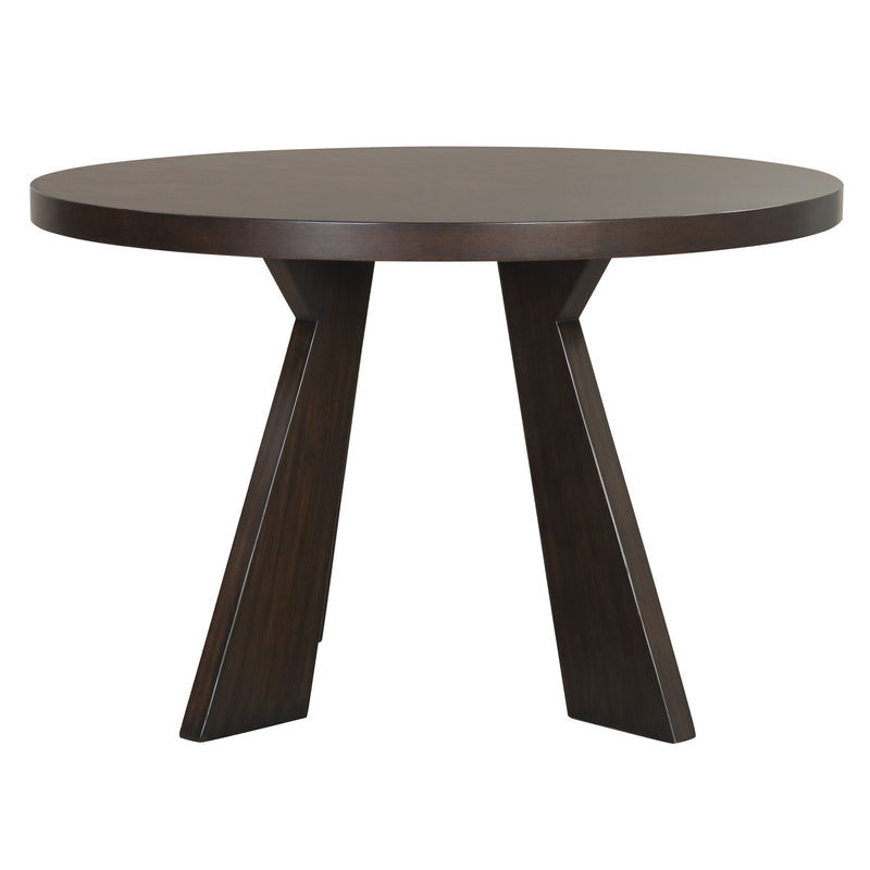 Chestnut Ridge - Juego de comedor de 5 piezas (Mesa redonda de 47" y 4 sillas) - Marrón / Beige