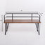 Outdoor Bench With Powder Coated Iron Frame - Teak