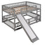 Low Bunk Bed With Slide, Fence And Ladder