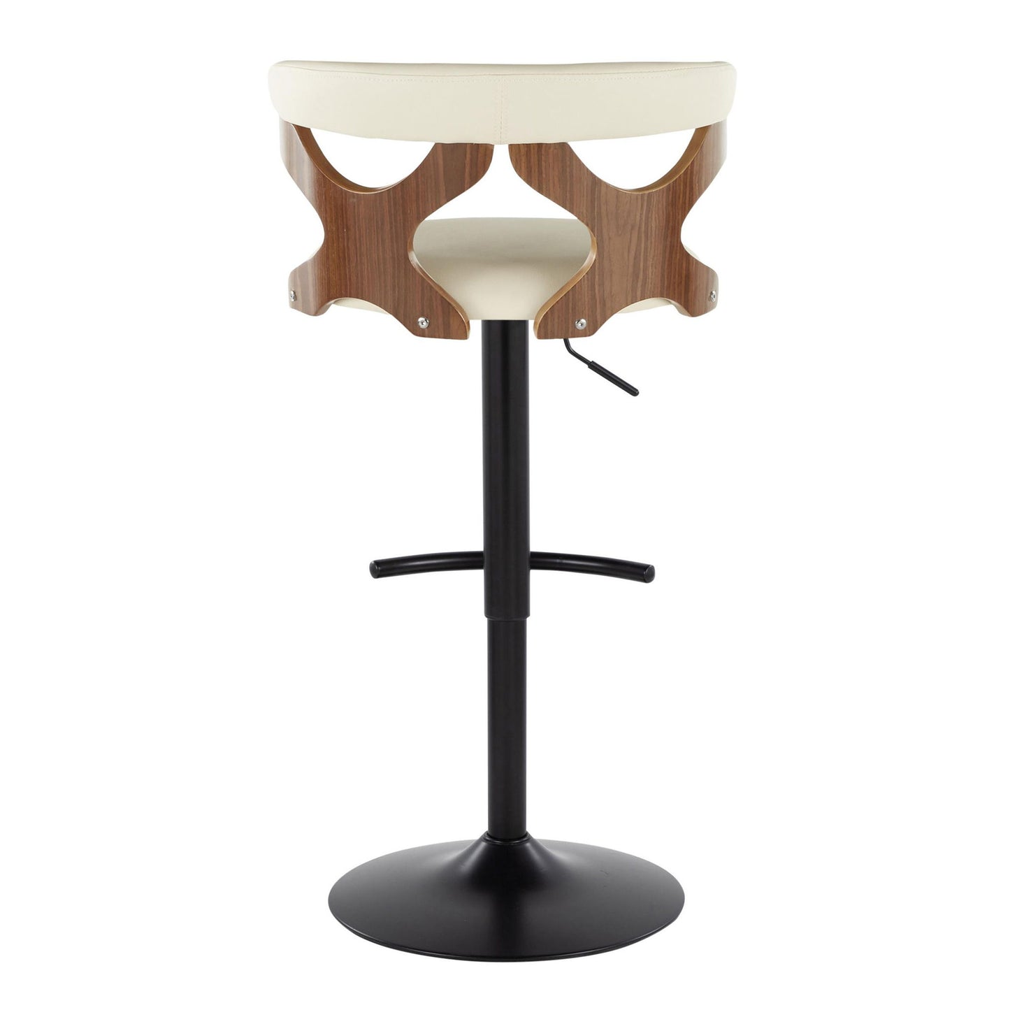 Gardenia - Contemporary Adjustable Barstool, Swivel With Rounded T Footrest (Set of 2)