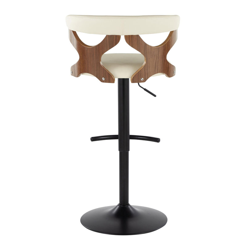 Gardenia - Contemporary Adjustable Barstool, Swivel With Rounded T Footrest (Set of 2)