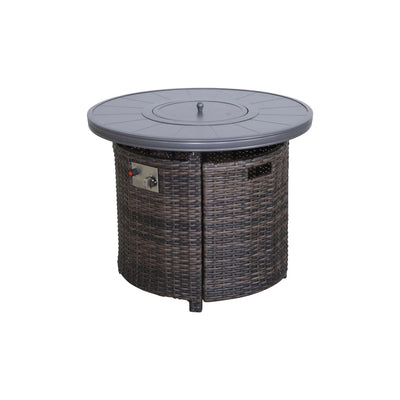 Outdoor Fire Pit Table With Lid - Espresso