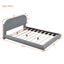 Upholstered Platform Bed With Thick Solid Frame And Stylish Curve-Shaped Design