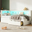Upholstered Platform Bed With USB Ports And LED Belt