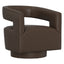 Swivel Accent Chair With Geometric Backrest