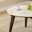 Gasha - Coffee Table - White Marble / Walnut