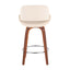 Fabrico - Mid Century Modern, Fixed Height Counter Stool With Round Footrest (Set of 2)
