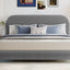 Upholstered Platform Bed With Thick Solid Frame And Stylish Curve-Shaped Design