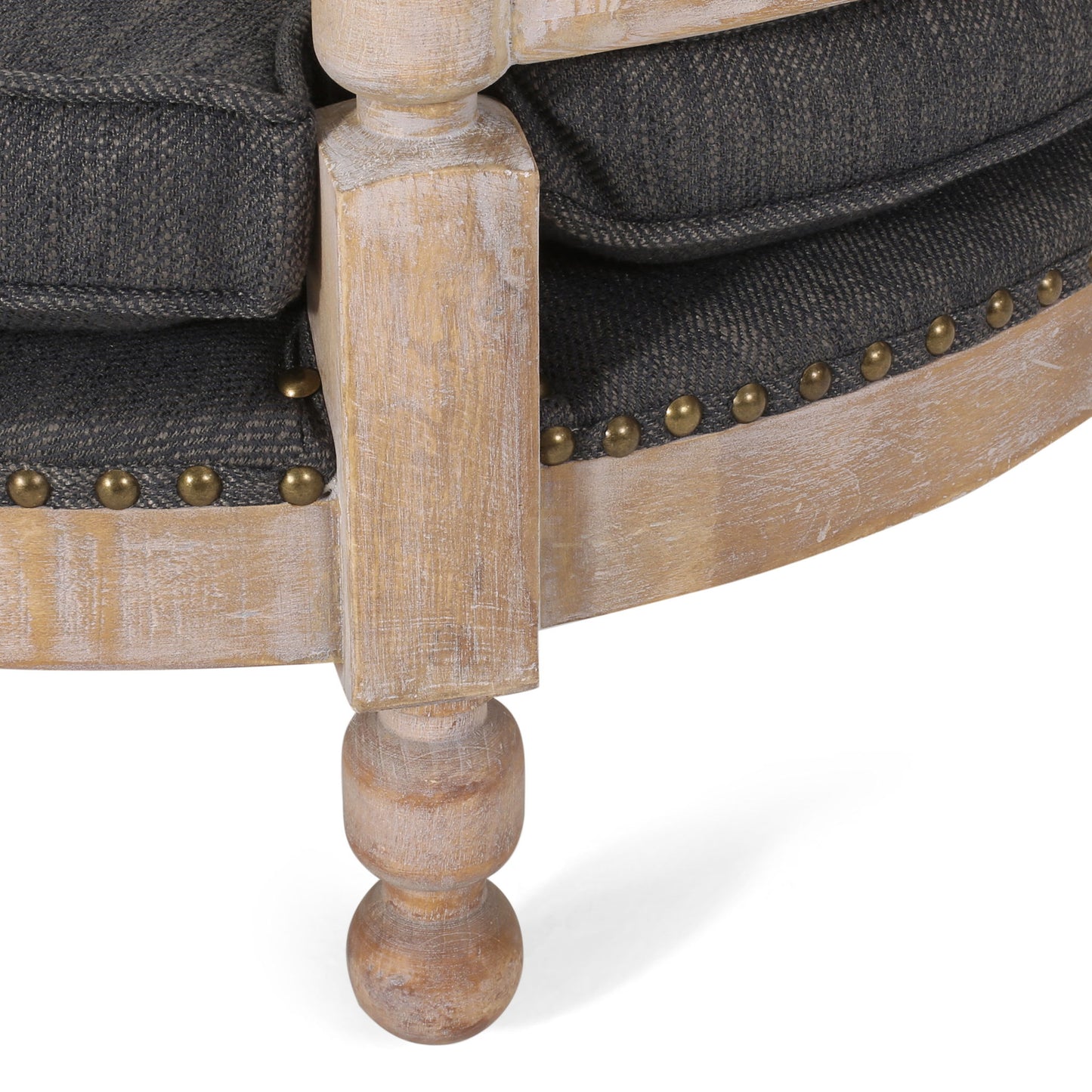 Round Pet Sofa, Wide Upholstered Pet Bed - Charcoal