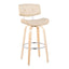 Lombardi - Mid Century Modern Fixed Height Barstool With Swivel With Round Footrest (Set of 2)