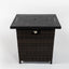 Square Fire Pit Table - Black Brown