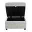 Emiliano - Sectional Sofa With 3 Pillows And Storage Ottoman - Nickel