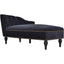 Velvet Chaise Lounge, Button Tufted Right Arm Facing Lounge Chair With Nailhead Trim For Living Room - Black