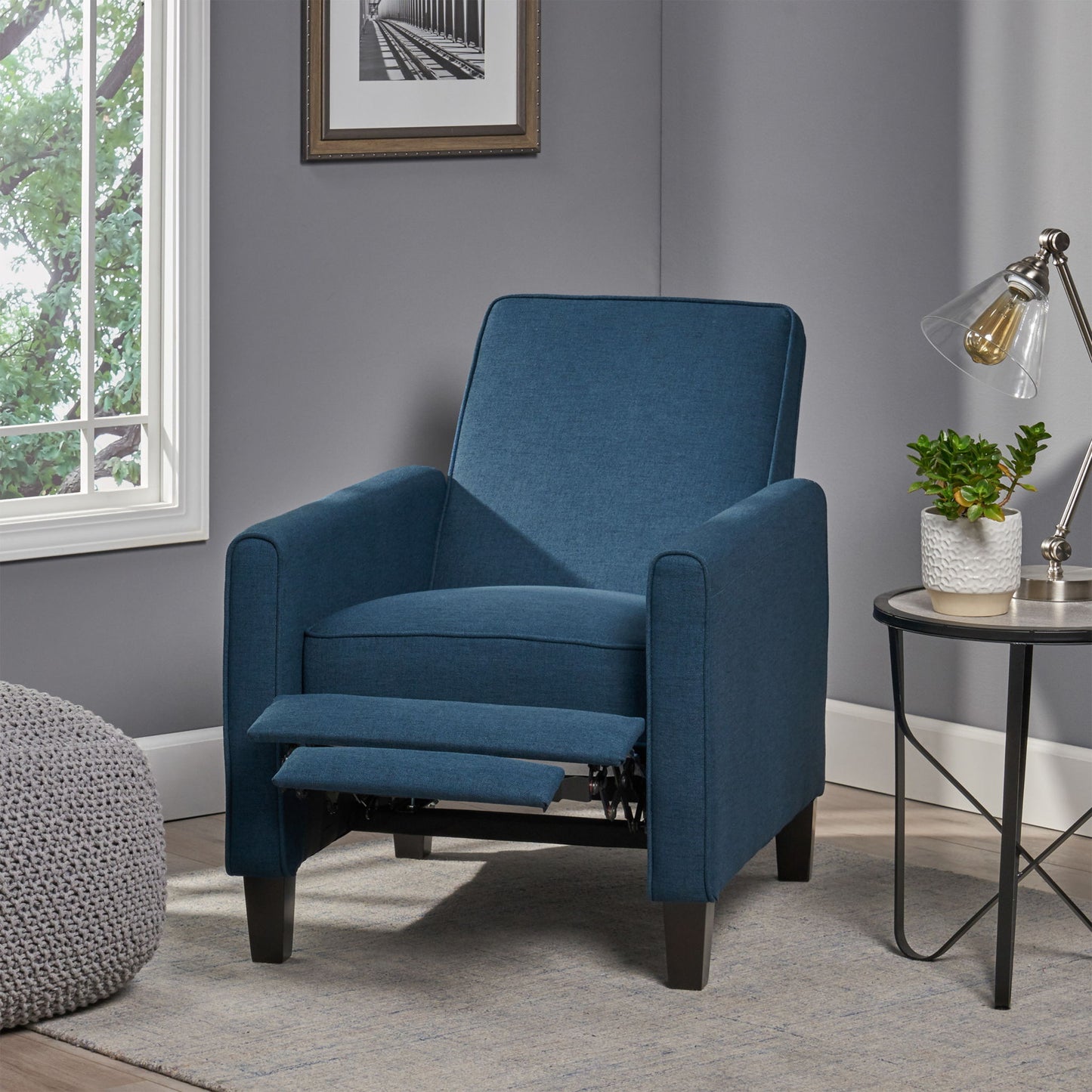 Upholstered Push Back Recliner Chair For Living Room