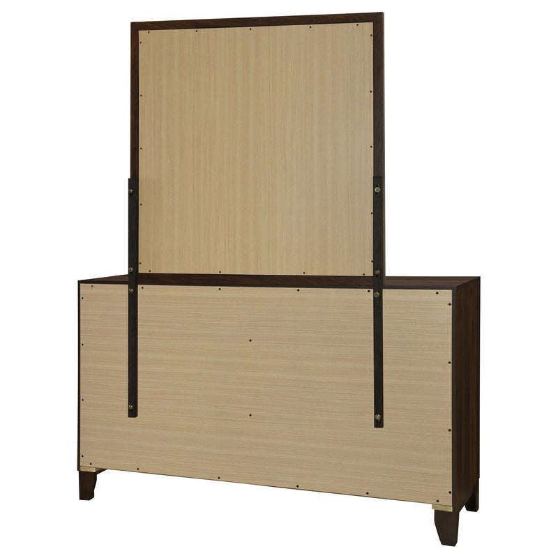 Anza - 6 Drawer Dresser With Mirro - Walnut