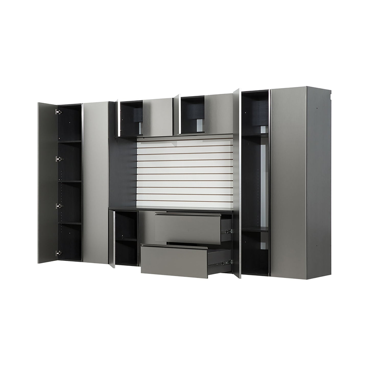 Nova Series - Garage Cabinet Set A With Soft Closing Doors - Metallic Gray