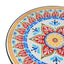 Outdoor Round Side Table With Mosaic Style Top And Curved Iron Legs