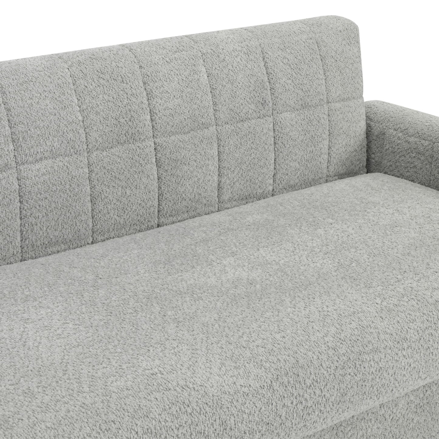 Modern Loveseat Sofa, 2 Seater With Square Arms For Living Room