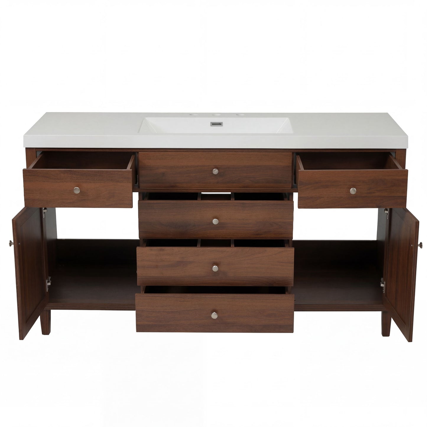 Bathroom Vanity With Sink, 5 Legs, Soft Close Drawers