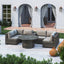 All Weather 4 Person Patio Sofa Set With Fire Pit And Side Table Rustproof - Brown