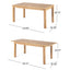 Outdoor 6 Seater Expandable Dining Set With Cushions - Sandblasted Natural / Beige
