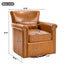 Swivel Accent Chair With Rolled Arm, Sewn Pillow Back, Nailhead Trim For Living Room