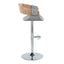 Elisa - Mid Century Modern Adjustable Barstool With Swivel With Rounded T Footrest (Set of 2)