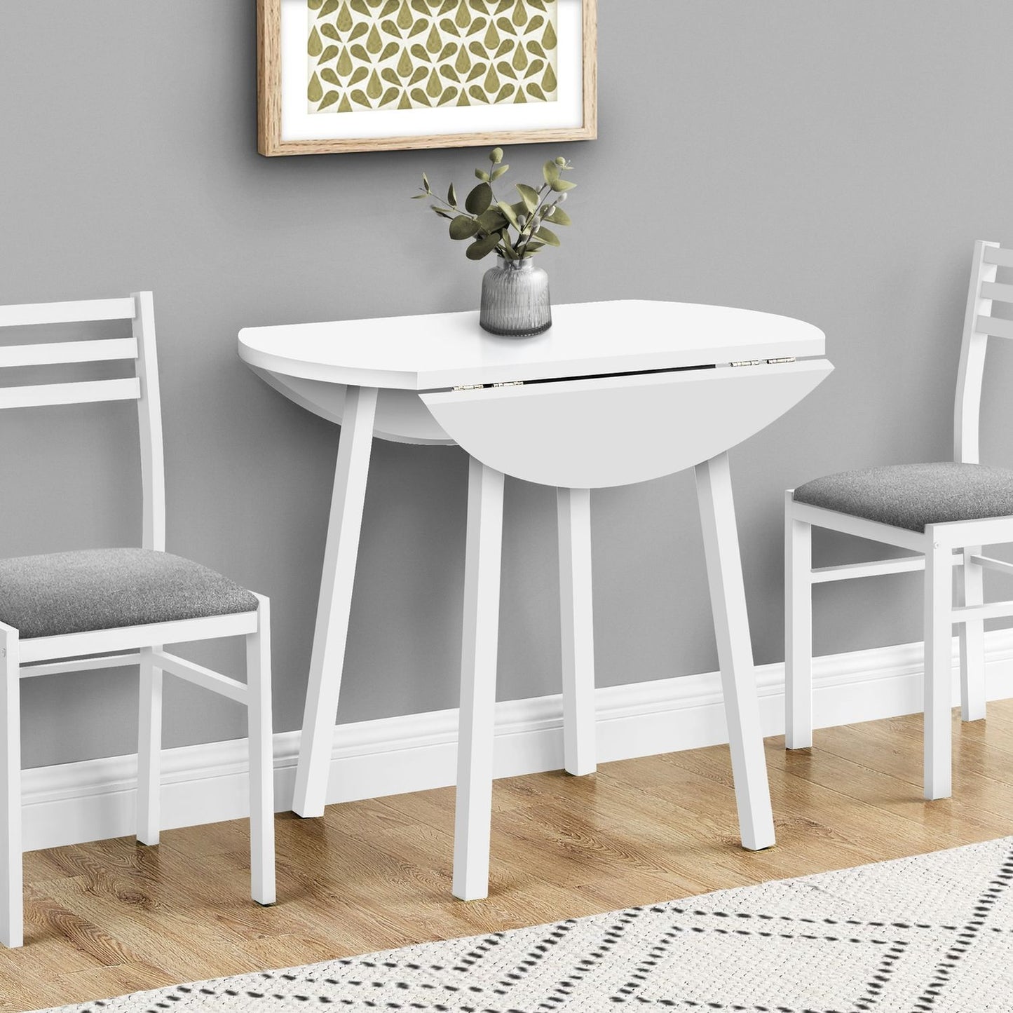 3 Pieces Dining Table Set, Small, Drop Leaf, Contemporary & Modern