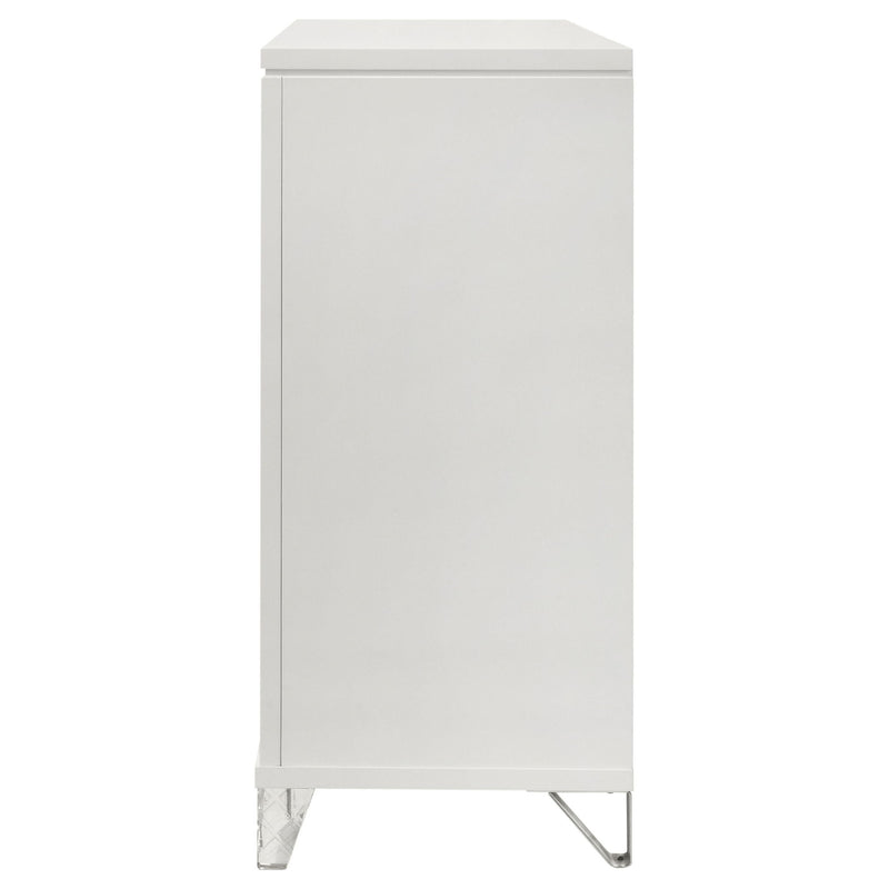 9 Drawer Dresser Cabinet With Picture Framed Fronts - White