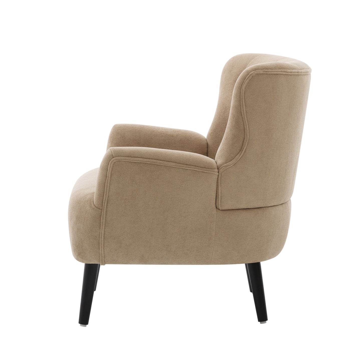 Armchair With Round Arm - Brown