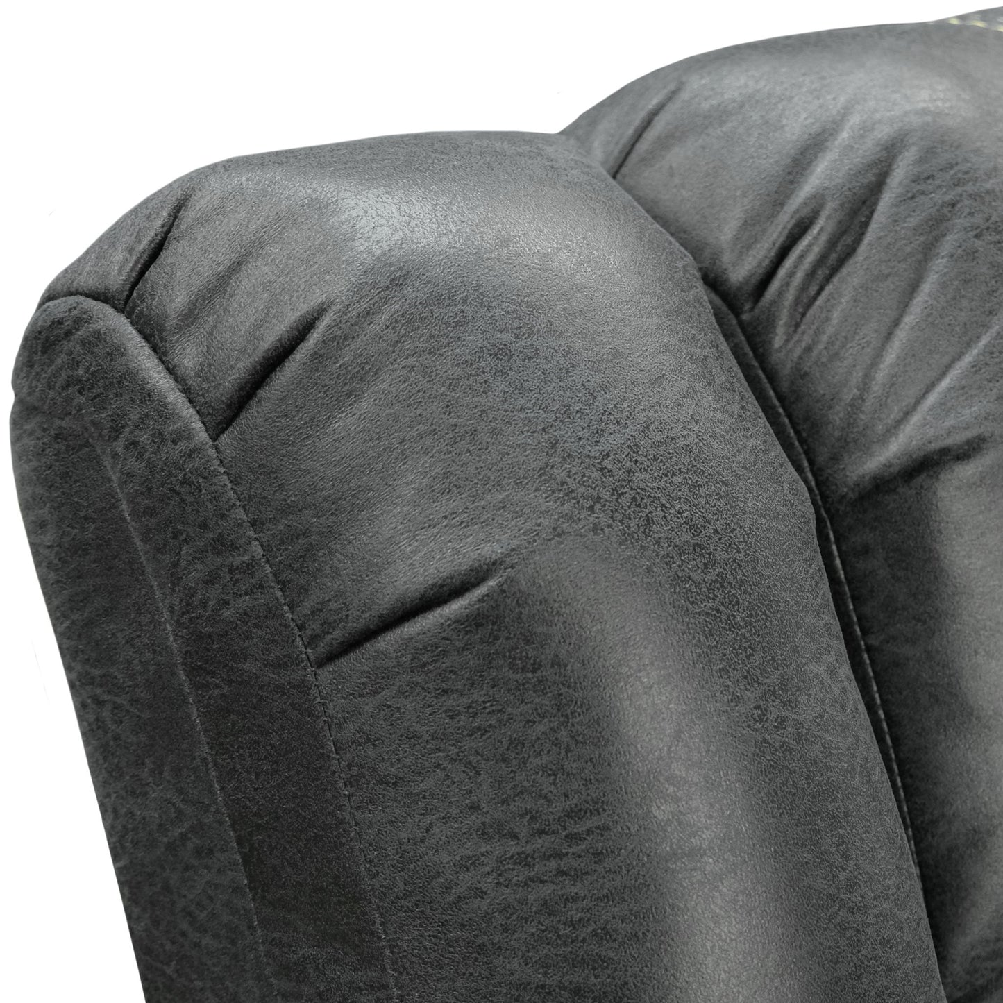Reclining Sofa - Gray - Faux Leather