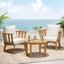 Patio Furniture Set, Outdoor Acacia Wood Patio Club Chair With Table
