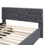 Upholstered Platform Bed With Brick Pattern Headboard And Twin Long Size Trundle