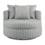 Mindy - Oversized Swivel Barrel Chair - Gray