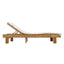 Chaise Lounge With Multi Fold Cushion, 3 Position Adjustable Backrest For Patio - Beige / Teak