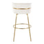 Cinch - Glam / Art Deco Fixed Height Barstool With Swivel With Round Footrest (Set of 2)