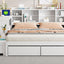 Platform Bed With Multi Functional Storage Space, Nightstand, 2 Drawers, USB Ports And Desk