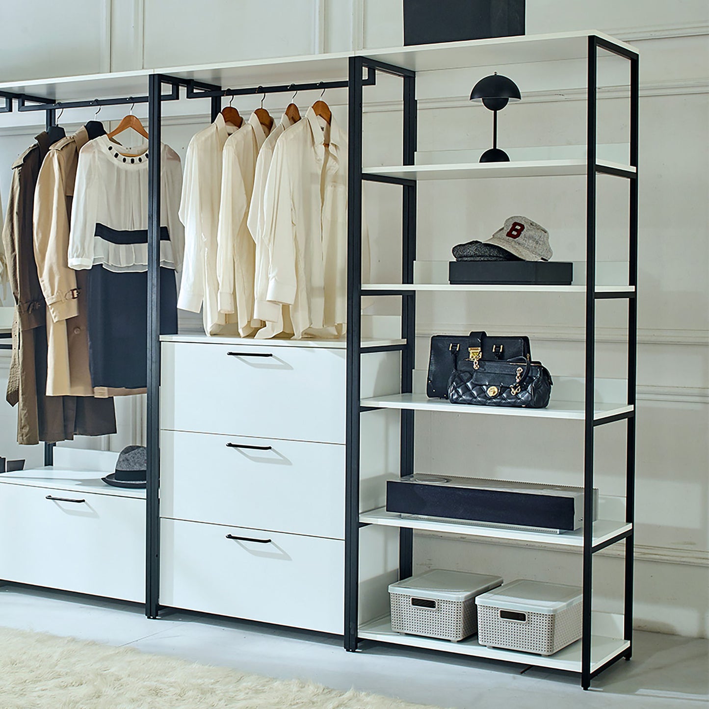 Fiona - Freestanding, Walk-In Closet System - White - Wood