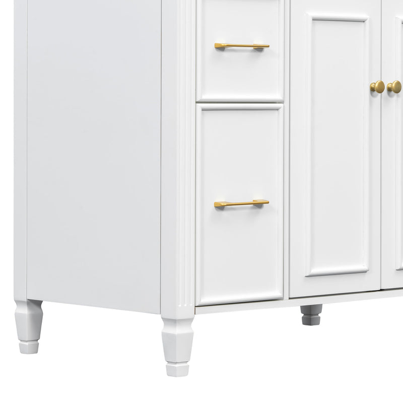 Freestanding Bathroom Vanity With Sink, Soft Close Door, Tip Out Drawer