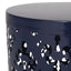Modern Iron Cut Design End Table (Set of 2) - Navy Blue