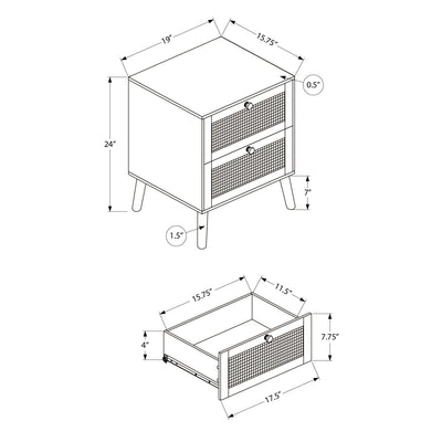Accent Table & Storage Drawers - White