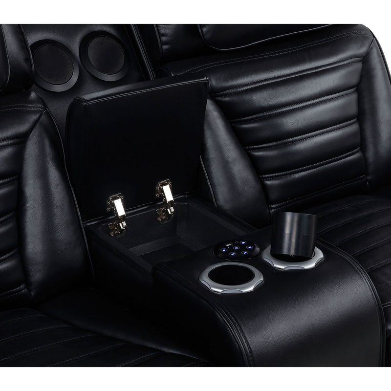 Isadora - Power Reclining Loveseat With Dual USB Charging And Built In Bluetooth Speaker - Black